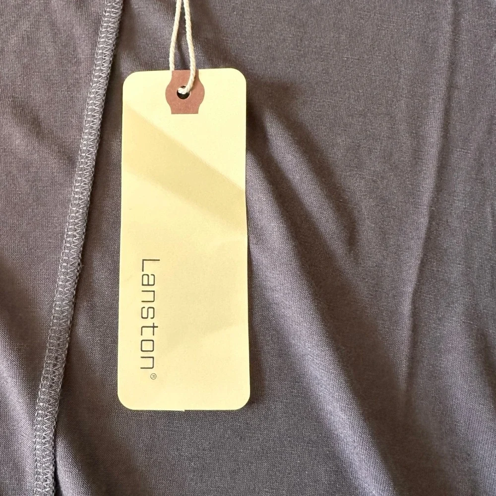 Lanston NWT SZ MED Gray Waterfall‎ Drape Long Sleeve Cardigan Open Front Lightwt